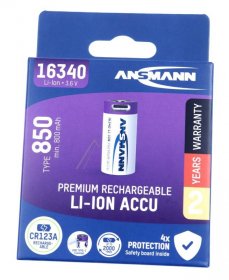 Ansmann Battery Consumer - 16340 1300-0015 Liion Battery 850mah With Usb-c Charging Socket