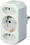 Brennenstuhl Connection Block - Adapter 2 Euro + 1 Socket With Shuko Plug