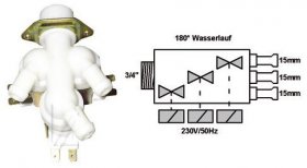 Bitron 3 way Solenoid Valve - 3-way Solenoid Valve 180° 3x15mm