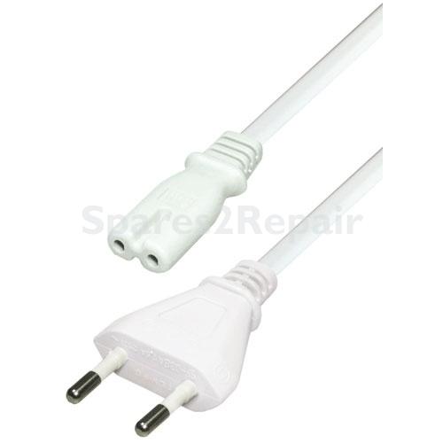 Compatible Eurocable With Double Sockets - Euro Power Cable Vde 5m White