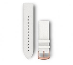 Garmin Wristbands For Smartwatch - 010-12691-0b Garmin Quick-release Leather Strap 20mm White In Rose Gold