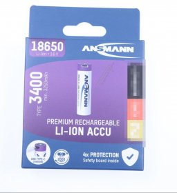 Ansmann Battery Consumer - 18650 3400mah Li-ion Battery With Integr. Micro Usb Charging Socket