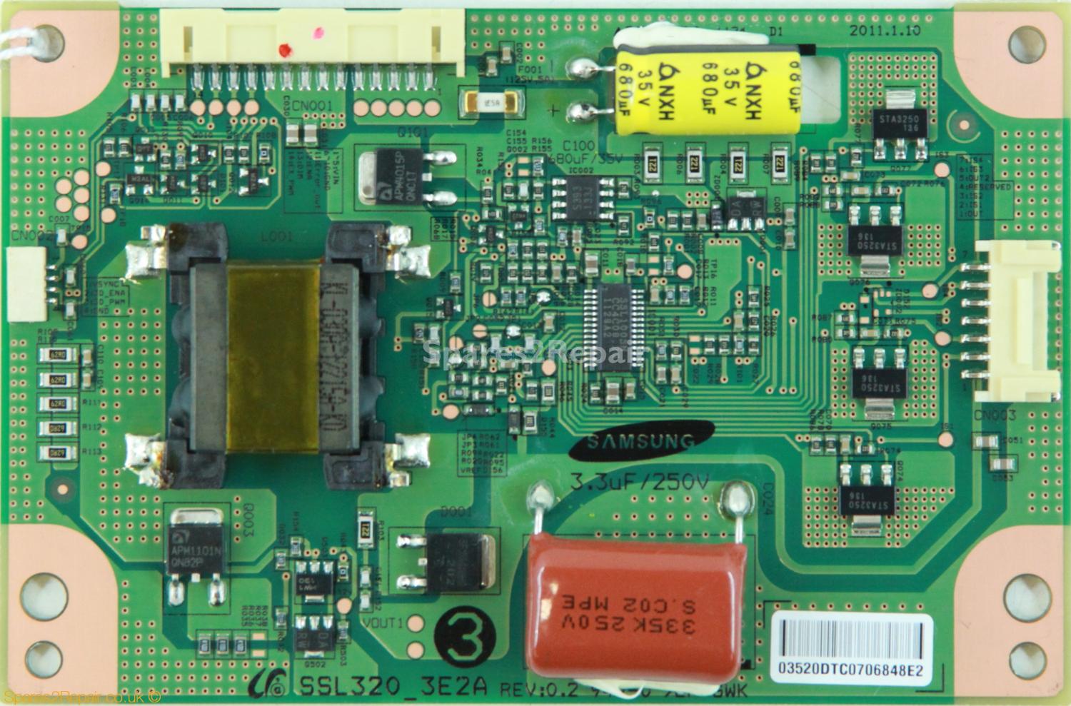 Luxor LUX0132001B - LED Driver Board - LJ97-03520D - REV:0.1 - SSL320_3E2A