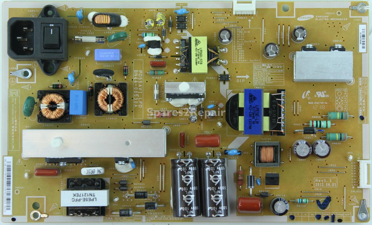 Samsung LH55MDBPLGA - PSU - BN44-00530A - Rev1.1 - PD55AV1_LFD