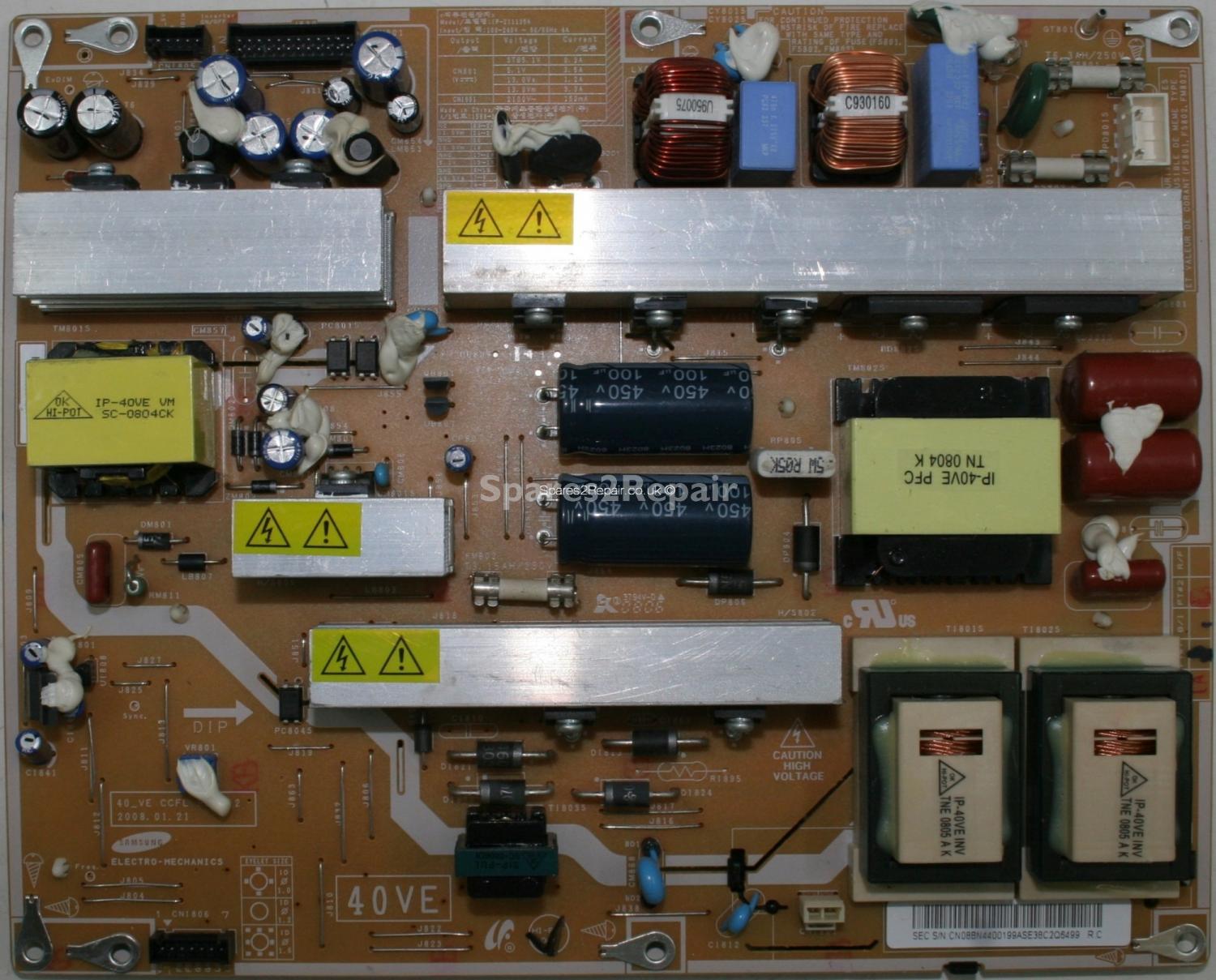 Samsung LE40A558P3F - PSU - BN44-00199A - 40_VE CCFL REV1.2 - IP-211135A