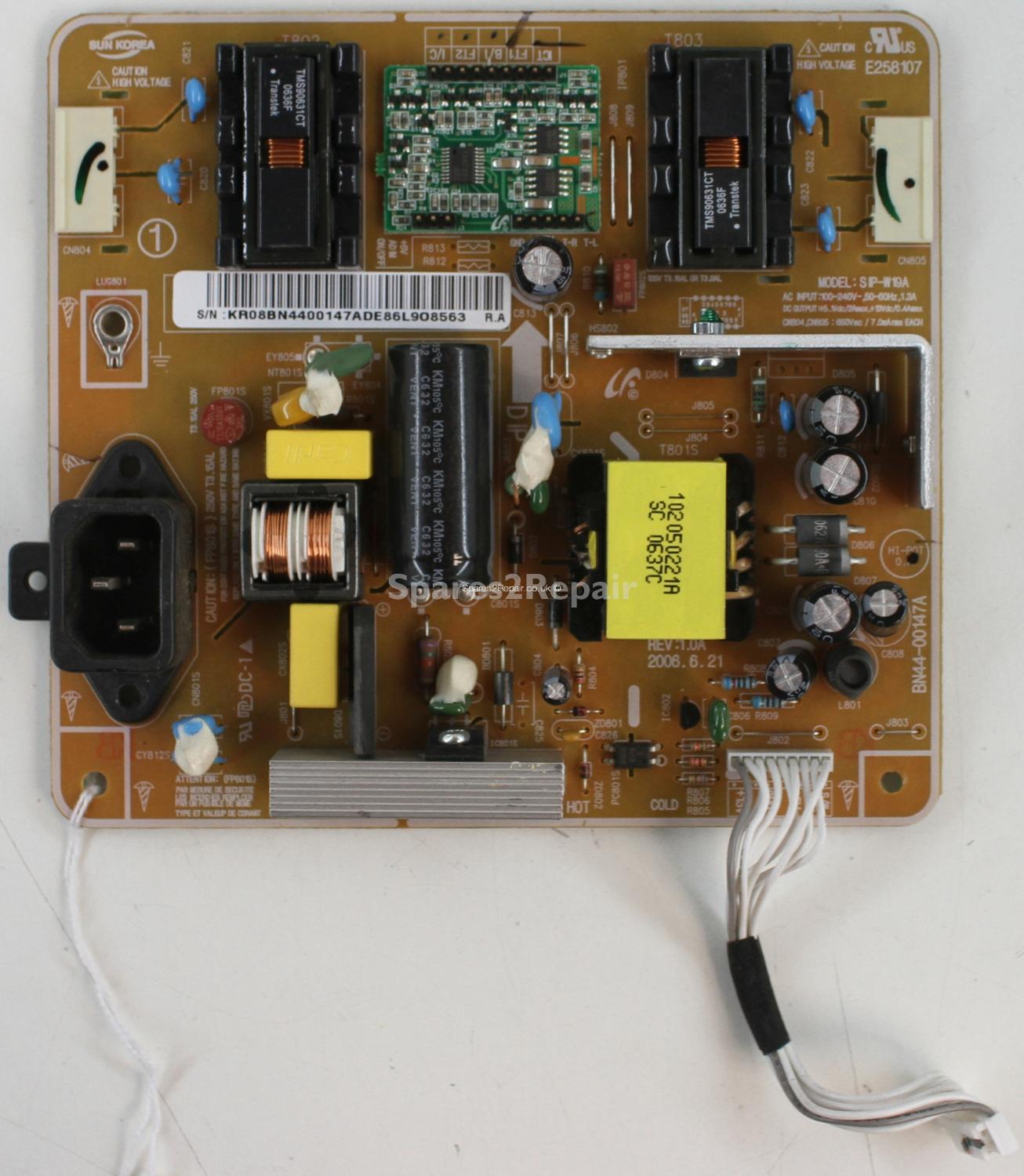 Samsung LE19R71BX - PSU - BN44-00147A - SIP-W19A - REV 1.0A