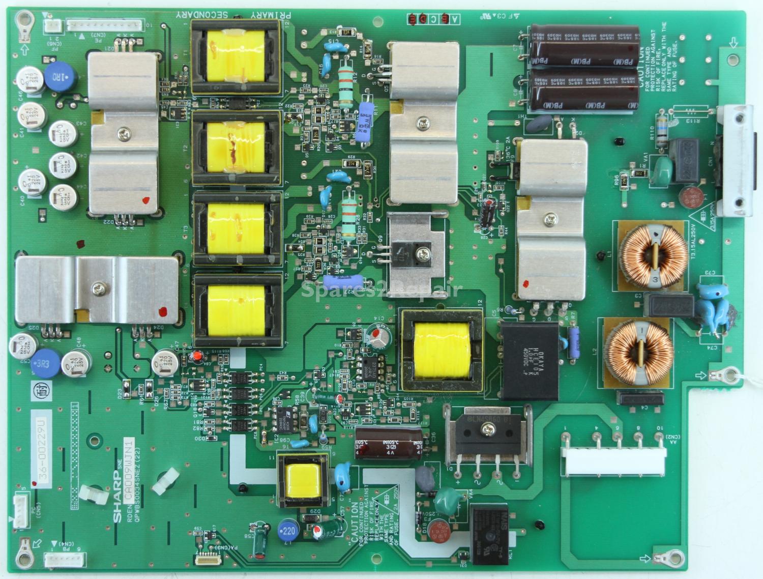 Sharp LC-30HV4E - PSU - RDENCA009WJN1 QPWBS0034SNEZ (22) - 36-00229U