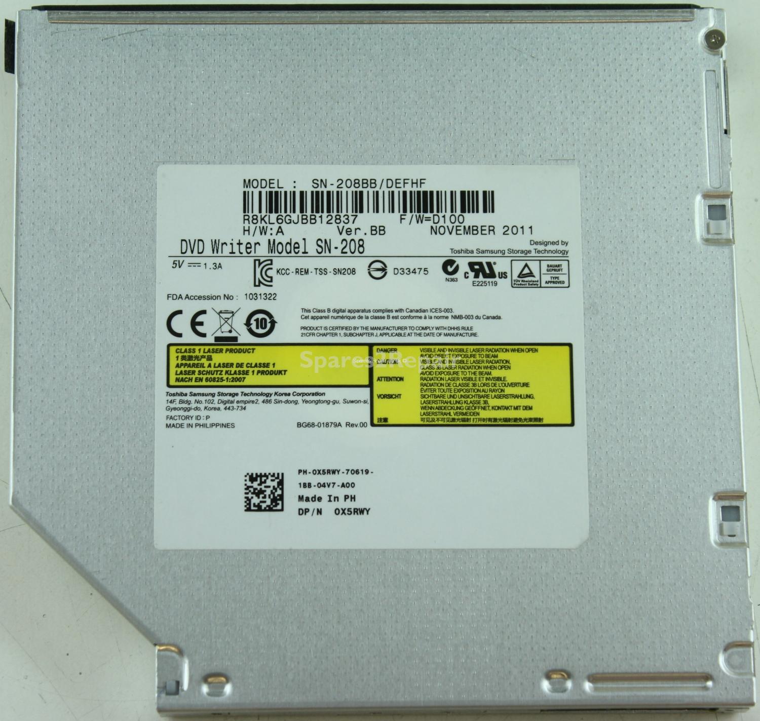 Toshiba Samsung - DVD-RW - SN-208 - Ver.BB - BG68-01879A - Rev.00 - SATA