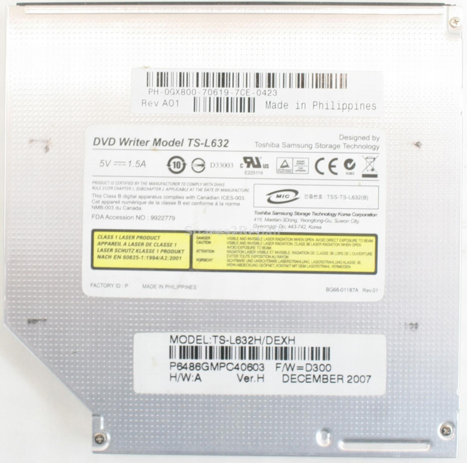 Toshiba Samsung - DVD-RW - TS-L632 - Ver.H - BG68-01187A - PATA